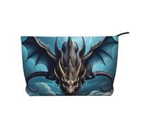 Sac à main portable à fermeture éclair pour femme, convient pour le voyage et le rangement quotidien des cosmétiques, sac à cosmétiques en velours côtelé Flying Dragon, noir, taille unique,