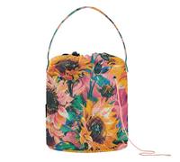 Sac à main portable en forme de tournesol Cyberpunk or rose pour projet de fil pour porte-aiguilles