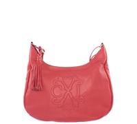 Sac à main porté épaule - CHRISTIAN LACROIX - Besace en cuir vachette - Rouge - Motif en relief - Anse réglable