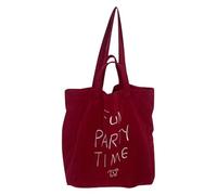 Sac à main pour aisselle avec poignée supérieure - Grande capacité - En velours côtelé - Style coréen - Shopping - Pour femme - Grande capacité - Poignée supérieure, Rouge