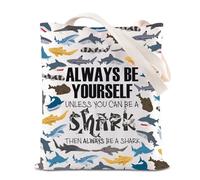 Sac à main pour amoureux des requins avec citations de motivation - Cadeau idéal pour les amoureux des animaux marins