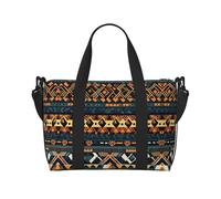 Sac à main pour femme avec fermeture éclair - Texture ethnique tribale africaine - Convient pour le travail, les voyages, le fitness, le tourisme - Sac à main décontracté pour femme
