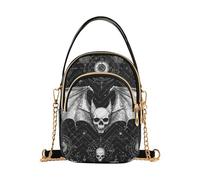 Sac à main pour femme avec plusieurs poches Motif tête de mort Noir gothique, Crâne maléfique noir gothique