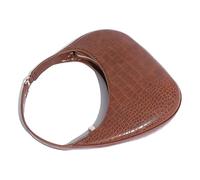 Sac à main pour femme en cuir synthétique - Sac à bandoulière - Tendance - Demi-lune - Aisselle - Automne - Hiver - Sac à main en cuir synthétique - Poignée supérieure, marron, One Size