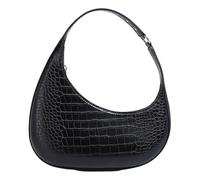 Sac à main pour femme en cuir synthétique - Sac à bandoulière - Tendance - Demi-lune - Aisselle - Automne - Hiver - Sac à main en cuir synthétique - Poignée supérieure, Noir , One Size