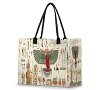 Sac à main pour femme et fille avec imprimé hiéroglyphe de l'Égypte ancienne - Grande capacité - Pour l'école, les voyages, le travail, couleur, XX-Large