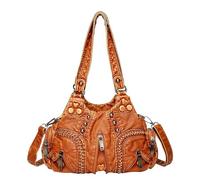 Sac à main pour femme, grande capacité, couleur contrastée, moyen, une bandoulière, sacs à bandoulière à fleurs, Orange, Taille unique
