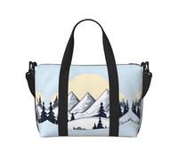 Sac à main pour femme imprimé montagnes enneigées blanches, sac à bandoulière portable, adapté pour le fitness, les voyages.