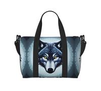 Sac à main pour femme imprimé tête de loup féroce, adapté pour le travail, le fitness, les voyages, sac à bandoulière tendance et polyvalent