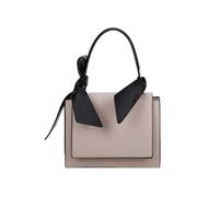 Sac à Main pour Femme Mignonne avec Nouds Décoratifs et Rabat Rigide Beige