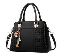 Sac à main pour femme - Sac à bandoulière - Sac à bandoulière - Sac en cuir fourre-tout spacieux - Boîte de rangement, Noir , Taille unique
