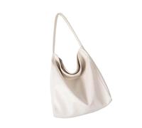 Sac à main pour femme - Sac à main en cuir synthétique souple - Sac à bandoulière avec fermeture à boutons-pression - Pochette en cuir synthétique pour femme, beige, One Size