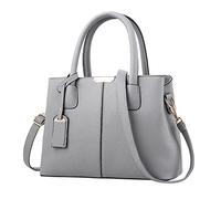 Sac à main pour femme Sacs à main spacieux pour femme Portefeuille Satchel Sac à bandoulière Sac en cuir fourre-tout Ensemble de sacs pour femmes avec portefeuille, gris, Taille unique