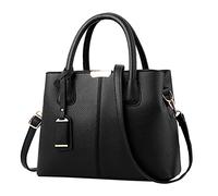 Sac à main pour femme Sacs à main spacieux pour femme Portefeuille Satchel Sac à bandoulière Sac fourre-tout Sac en cuir pour ordinateur portable 15 poches, Noir , Taille unique