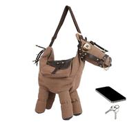 Sac à Main pour Femme,Sacs en Forme de Cheval avec Sangle Réglable,Pochette Animalière Amusante | pour Sortie Courses Rendez-Vous Loisirs Voyage Anniversaire et Cadeau, Brun, Se référer à la