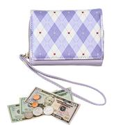 Sac À Main pour Fille Portefeuille Plaid Bifold Court