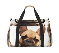 Sac à main pour homme et femme Motif bouledogue français Idéal pour les voyageurs fréquents, Noir , Taille unique