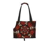 Sac à main pour petits chiens et chats Motif coquelicots et muguets Rouge