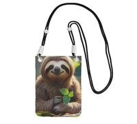Sac à main pour téléphone portable avec bandoulière noire - Taille unique - Sloth My Spirit - Pour femme