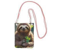 Sac à main pour téléphone portable avec bandoulière rose Motif paresseux mon esprit