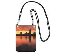 Sac à main pour téléphone portable Boston Charles River City Skyline Sunset Sac à bandoulière étanche pour téléphone portable pour femme