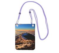 Sac à main pour téléphone portable Mauna Kea Summit Sunset - Sac à bandoulière étanche pour téléphone portable - Pour femme - Violet - Taille unique