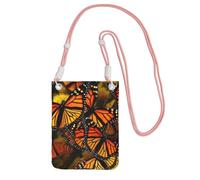 Sac à main pour téléphone portable Monarch Butterflies pour femme, pochette pour téléphone portable, étui portefeuille avec bandoulière rose pochette de voyage