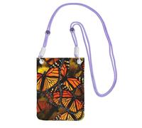Sac à main pour téléphone portable Monarch Butterflies pour femme, pochette pour téléphone portable, étui portefeuille avec bandoulière violette, pochette de voyage