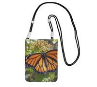 Sac à main pour téléphone portable Monarch Butterflies pour femme, pochette pour téléphone portable, étui portefeuille avec bandoulière noire, pochette de voyage
