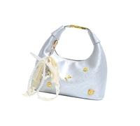 Sac à main pratique de style français avec sangle réglable pour les dates de bureau et les achats Sac à bandoulière en cuir PU pratique pour femme, Argenté., One Size