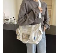 Sac à main pratique en toile avec fenêtre en PVC transparent pour afficher des épingles, idéal pour les étudiants et les voyageurs, sac de cosplay, Noir , One Size