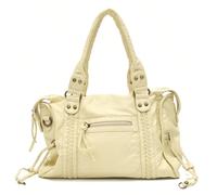 Sac à main PU lavé doux, style de rue décontracté et cool pour femmes, fermeture éclair, décoration tressée, grande capacité convenant à un ordinateur portable de 13 pouces, du travail au w nd Tai