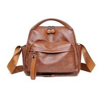 Sac à main Pu Tote Sac à main le bac à corps à bandoulière pour les femmes quotidiennement (brun clair)