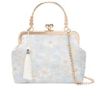 Sac à main rétro avec chaîne d'épaule pour femme - Style chinois - Brodé - Sac à main de soirée rétro