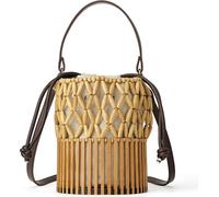 Sac à main rétro en bambou Vintage tissé en rotin Sac de vacances Summer Beach Sac à bandoulière