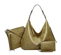 Sac À Main Rétro Mère Sac Trois Pièces Ensemble Sac À Bandoulière Unique Sac De Messager Sac À Main Mode Dame Sac (Green One Size)