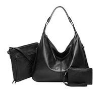 Sac À Main Rétro Mère Sac Trois Pièces Ensemble Sac À Bandoulière Unique Sac De Messager Sac À Main Mode Dame Sac (Black One Size)