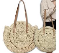 Sac à main rond en paille classique boho
