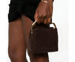 Sac à main scintillant incrusté de diamants pour femmes | Style élégant d'influenceur social, convient aux occasions formelles, aux fêtes et aux banquets Strass en plastique