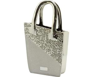Sac à Main Sculpture Moderne Dreamlight ou Sac à Main Vase décoratif en céramique Argent Hauteur 35 cm