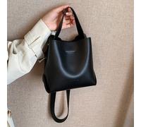 Sac à main seau mini pour femmes, sac à bandoulière polyvalent en PU noir vintage simplifié, convenant pour le shopping quotidien, les affaires et le travail. Sac parfait pour les femmes de bureau et 