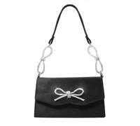 Sac à main sophistiqué avec nœud papillon français pour femme - Ajoute du charme à votre soirée - Design mignon et élégant, Noir , One Size