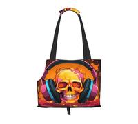 Sac à main squelette écoutant de la musique pour chien, sac fourre-tout pour petits chiens, chats, chiots