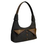 Sac à main style coréen pour femme - Aisselle - Couleur contrastée - Épaule élégante sous les bras - Sac à main de couleur contrastée pour femme - Style coréen - Aisselle tendance, Noir , One Size