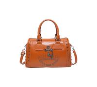 Sac à main style punk tête de mort grande capacité clouté docteur sac à bandoulière tendance style punk sac à main pour femme mode décontractée, marron, One Size