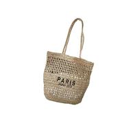 Sac à main tendance ajouré pour femme, léger et pratique, sangle confortable pour les vacances ou les promenades en ville, sac à bandoulière durable en corde de papier, kaki, One Size