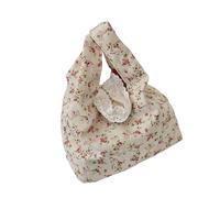 Sac à main tendance avec nœud floral et sangle réglable - Léger - Pour les fêtes de mariage et les essentiels quotidiens - En polyester, Rouge, One Size
