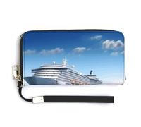 Sac à main tendance de grande capacité avec imprimé bateau de croisière en bord de mer, design interne multi-compartiments pour répondre à vos différents besoins de voyage