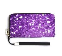 Sac à main tendance de grande capacité avec imprimé paillettes violettes scintillantes - Design interne multi-compartiments - Répond à vos différents besoins de voyage