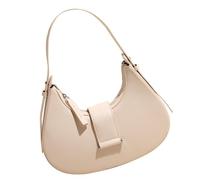 Sac à main tendance demi-lune rétro automne hiver aisselle poignée supérieure cuir PU aisselles femmes demi-lune mode aisselle rétro sac à main et sac à main, blanc, One Size